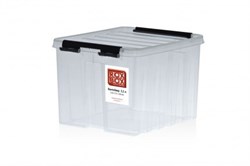 Ящик пластиковый с крышкой "RoxBox" 16 л, прозрачный 400х300х190см - фото 21317