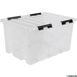 Ящик пластиковый с крышкой "RoxBox" 120 л, прозрачный 74x57x41 - фото 27060