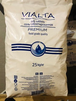 Соль таблетированная Виалта / VIALTA (PREMIUM QUALITY) 25кг 99.5-99.8% (Израиль) - фото 30355