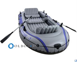 Надувная лодка Intex 68324 4-х местная Excursion 4 Set + насос, весла - фото 56271