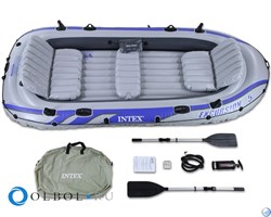 Надувная лодка Intex 68325 5-ти местная Excursion 5 Set + насос и весла - фото 56279