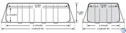 Каркасный бассейн Intex 26356 Ultra XTR Rectangular Frame + песочный насос, лестница, тент, подстилка (549х274х132см) - фото 56981