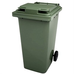 Бак / контейнер для мусора с крышкой и с колесами 240 л зеленый - фото 57435