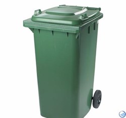 Бак / контейнер для мусора с крышкой и с колесами 240 л зеленый - фото 57436