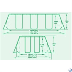 Bestway 56457 / Каркасный бассейн  + песч.фильтр-насос 220В, лестница (412x201x122см) - фото 57896