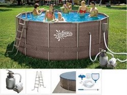 Каркасный бассейн / 366х132см / Summer Waves P20-1252-S +песочный фильт насос, лестница, тент, подстилка, набор для чистки DELUXE, скиммер - фото 58088