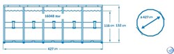Каркасный бассейн Summer Waves P20-1452-S + песочный фильтр, лестница, тент, подстилка, скиммер, набор для чистки (427х132см) - фото 58214