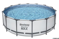 Бассейн каркасный  Steel Pro MAX BestWay 56438 + фильтр-насос, лестница, тент (457х122см) - фото 58241