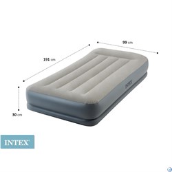 Надувная односпальная кровать Intex 64116 со встроенным насосом 220В (99х191х30) - фото 58598