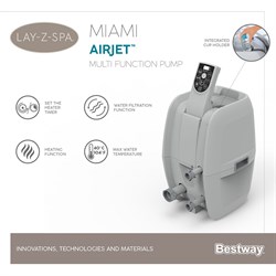 Надувной СПА бассейн джакузи  Miami AirJet, BestWay 60001 (180х66см) - фото 61704