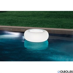 Надувной плавающий Пуфик Intex 68697 с LED-подсветкой, 86х33см, белый - фото 62044