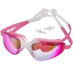 Очки для плавания взрослые с берушами (розовые) C33452-2 - фото 62269