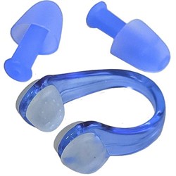 Комплект для плавания беруши и зажим для носа (синий) C33422-1 - фото 62283