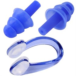 Комплект для плавания беруши и зажим для носа (синие) C33423-1 - фото 62284