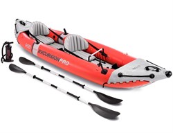 Надувная лодка / байдарка Excursion Pro K2 Intex 68309 + насос и весла (384х94см) - фото 63155