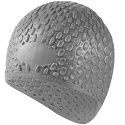 Шапочка для плавания силиконовая Bubble Cap (серебро) B31519-9 - фото 63436