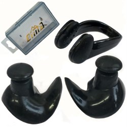 Комплект для плавания беруши и зажим для носа (черные) C33425-2 - фото 63444