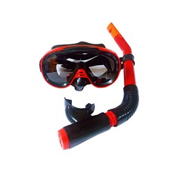 E39245-2 Набор для плавания юниорский маска+трубка (ПВХ) (красный) - фото 64009