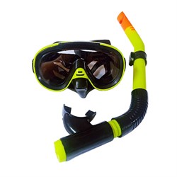 E39245-3 Набор для плавания юниорский маска+трубка (ПВХ) (желтый) - фото 64010