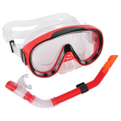 E39246-2 Набор для плавания юниорский маска+трубка (ПВХ) (красный) - фото 64013