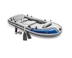 Надувная лодка Intex 68325 5-ти местная Excursion 5 Set + насос и весла - фото 66328