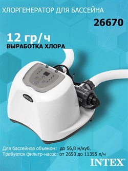 Хлоргенератор Intex 26670  (12 гр/ч)   для бассейна - фото 66549