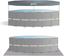 Каркасный бассейн Ultra XTR Frame Intex 26330 + песочный фильтр насос 7900 л/ч, лестница, тент, подстилка (549х132) - фото 67018