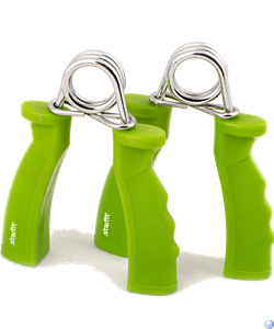 Эспандер кистевой пружинный ES-301, пара, жесткая ручка, зеленый - фото 68317