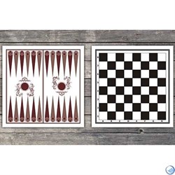 Доска картонная двухстороняя: шахматы, шашки, нарды - фото 68449