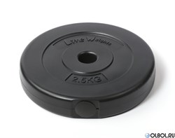 Диск пластиковый Lite Weights 1082LW 26мм 2.5кг, черный - фото 72227