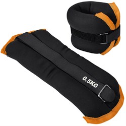 Утяжелители "ALT Sport" (2х0,5кг) (нейлон) в сумке (черный с оранжевой окантовкой) HKAW101-6 - фото 74367