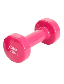 Гантель виниловая "York" 1.5 кг (розовая) B31376 YGB100 - фото 74485