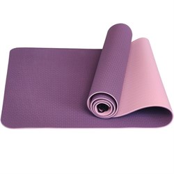 Коврик для йоги ТПЕ 183х61х0,6 см (фиолетово/розовый) E33579 - фото 74879