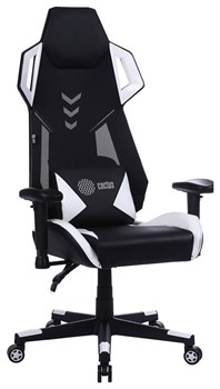 Кресло игровое Cactus CS-CHR-090BLW цвет: черно-белый, обивка: эко.кожа/сетка, крестовина: пластик черно-белый - фото 75052