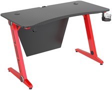 Стол игровой Cactus CS-GTZ-BK-CARBON-RED столешница МДФ карбон, каркас черный  (120x73x60см) - фото 75126