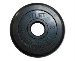 Диск обрезиненный BARBELL ATLET 5 кг / диаметр 51 мм - фото 77473