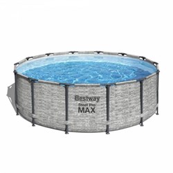 Bestway 5619E / Круглый каркасный бассейн Steel Pro MAX + насос фильтр, лестница, тент (488х122см) - фото 79612