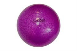Мяч для художественной гимнастики однотонный, d=19 см (фиолетовый с блестками) - фото 79708
