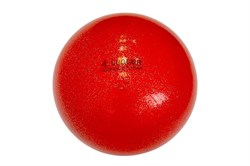 Мяч для художественной гимнастики однотонный, d=19 см (красный с блестками) - фото 79710