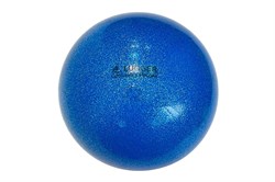 Мяч для художественной гимнастики однотонный, d=15 см (синий с блестками) - фото 79713