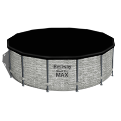 Bestway 5619D / Круглый каркасный бассейн Steel Pro MAX + насос фильтр, лестница, тент (4.27х1.22см) - фото 79736