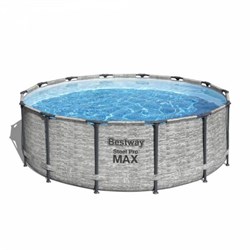 Bestway 5619D / Круглый каркасный бассейн Steel Pro MAX + насос фильтр, лестница, тент (4.27х1.22см) - фото 79743