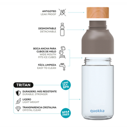 Бутылка для воды Quokka из тритана Ледяной фарфор 840 мл - фото 80065