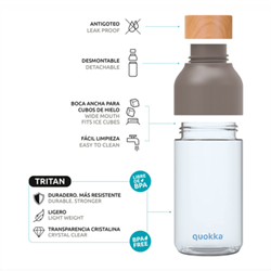 Бутылка для воды Quokka Темно-бордовый 700 мл (40025) - фото 80154