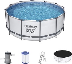 Каркасный бассейн Steel Pro MAX BestWay 56420 +фильт насос, лестница, тент (366х122см) - фото 82208