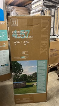 Intex 26742 / Каркасный бассейн Intex Greywood Prism Frame / 457х122см / + фильтр-насос (3785 л/ч)+лестница+тент+подстилка - фото 84538