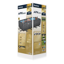 Bestway 561KE / Каркасный бассейн "APX 365" /610х132см/ + песочный фильтр-насос, лестница, тент, полисферы - фото 85230