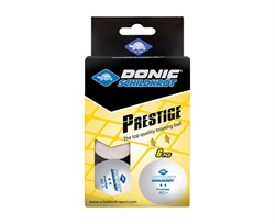 Мячики для н/тенниса DONIC PRESTIGE 2, 40+ 6 штук, белые - 658021 - фото 85242