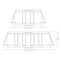 Intex 26788 / Прямоугольный каркасный бассейн Prism Frame / 400х200х100см / + фильтр-насос, лестница - фото 85647