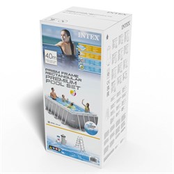 Intex 26788 / Прямоугольный каркасный бассейн Prism Frame / 400х200х100см / + фильтр-насос, лестница - фото 85648